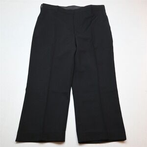 NEW Deadstock Vtg 34x24‎ Black Flat Front Uniform Bootcut Dress Mens Pants